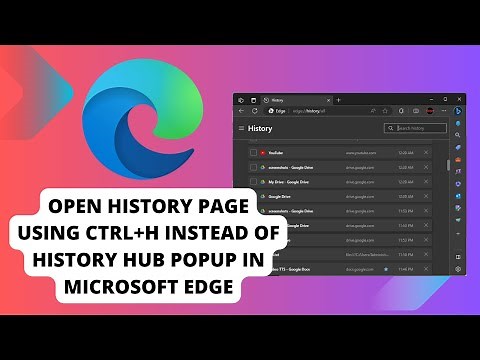 Open History Page using Ctrl+H Instead of History Hub Popup in Microsoft Edge [Tutorial]