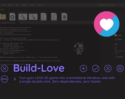Build-Love — One-Click LOVE 2D Build System by Itamde