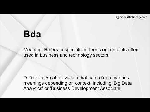 Bda Meaning