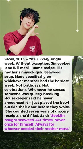 What Jin Cooked Every Single Week for Seven Years That the BTS Dorm Housekeeper Finally