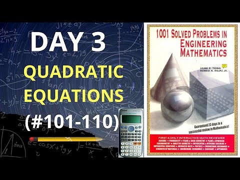 QUADRATIC EQUATIONS | 1001 Solved Problems in Engineering Mathematics (DAY 3) #101-110