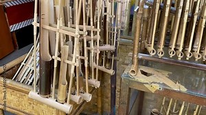 Angklung is a traditional Indonesian musical instrument made from bamboo Stock Video