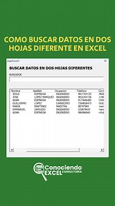 Como BUSCAR datos en DOS HOJAS diferentes en Excel | Conociendo Excel