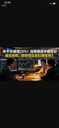 未平仓暴增23%！白银暴跌中藏世纪逼空杀机，你的仓位还扛得住吗？#国际新闻 #知识分享 #silver #股票 #美国