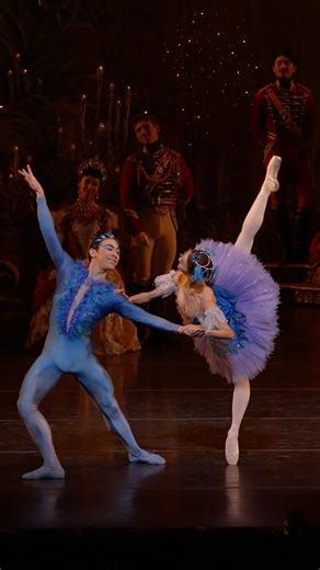 In the Bluebird pas de deux from the final act of The Sleeping Beauty, Tchaikovsky’s score mimics bird songs with rippling flutes, while the dancers movement quality represents their fluttering wings. 🩰 Soloists Simone Acri and Sayako Toku as the Bluebird and Princess Florine. Onstage now through March 23rd! | Houston Ballet