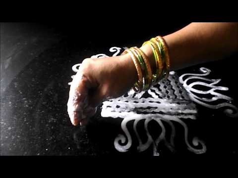 Simple Arisi maavu kolam | Easy wet rice flour rangoli designs | Sudha Balaji muggulu