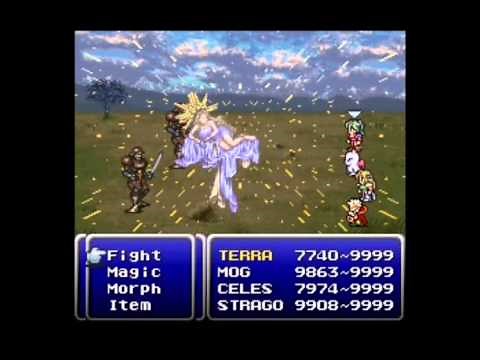 Final Fantasy VI (SNES) Combat Exhibition (All Items, Magic, Espers, Skills, Desperation Attacks)