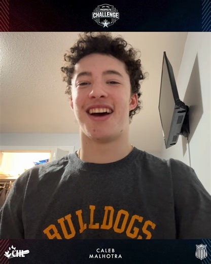 "I was absolutely ecstatic ... I can't really put it into words. It's so special to me." Newly named Team CHL captain Caleb Malhotra recalls the moment he got the news from head coach Willie Desjardins ahead of the #CHLUSAProspectsChallenge! 📹 https://chl.ca/video/coast-to-coast-with-caleb-malhotra-chl-usa-prospects-challenge/ | Canadian Hockey League