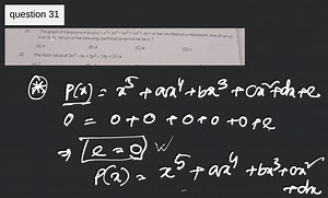 The graph of the polynomial p(x)=x^{5} a x^{4} b x^{3}  c x^{2}... | Filo