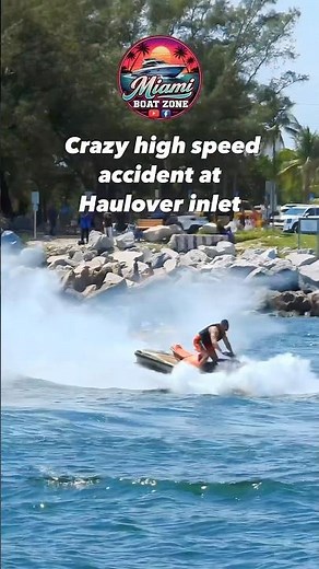 Crazy High Speed Accident at Haulover inlet on a Sea doo RTX wave runner pwc #fails #shorts