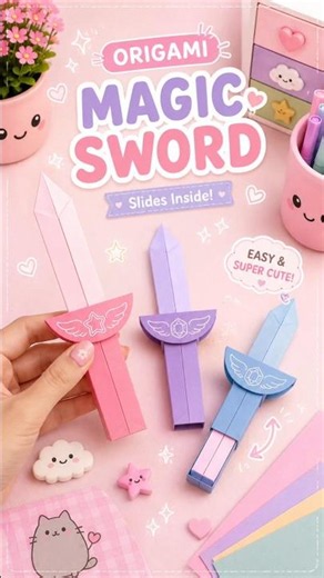 Magic Origami Sword 🗡️✨ | Paper Sword That Slides Inside! #shorts
