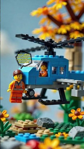 LEGO Helicopter Rescue Gone Hilariously Wrong! 🚁😂 | Epic LEGO Fail #shorts