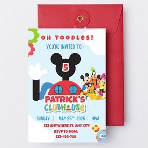 Mickey Mouse Clubhouse Birthday Invitation – Editable Canva Template – Digital Download – 5x7 & 9:16 - Etsy