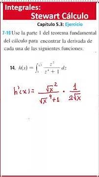 14) Derivative of a Function Integral with Chain Rule (Intermediate Level) Stewart Calculus