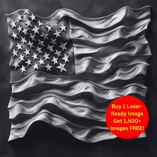 American Flag Waving Image Laser Engraving File | Freedom Patriotic 3D Illusion | PNG Download - Etsy