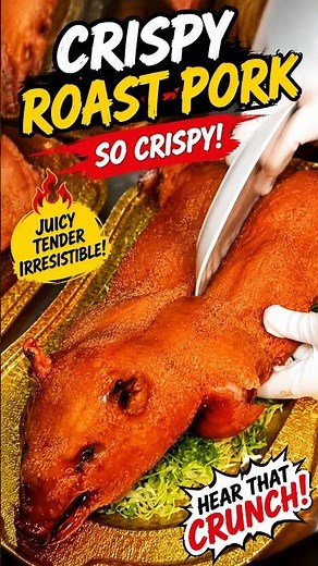 🐷 Chinese Crispy Roast Pork | So Crunchy! #food #streetfood #chineseburger