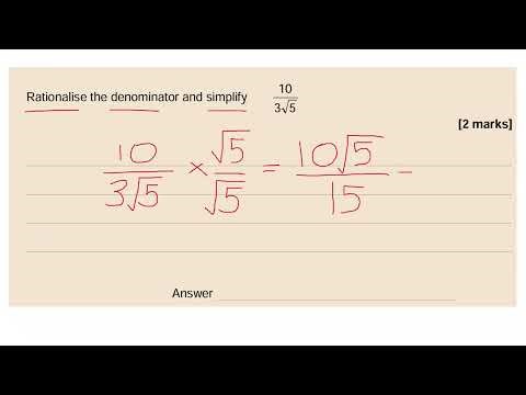 GCSE Maths Rationalising the Denominator AS Pure Maths GCSE Further Maths AQA Level 2 Spec