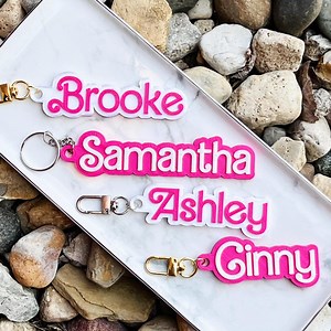 Personalized Keychain - Two-tone - Custom Colors & Text - Bag Charm / Key Ring / Name Tag - 3D Printed - FONT-03 - Etsy