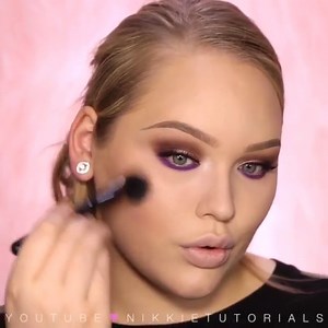 NikkieTutorials on Instagram: "Full on GLAM 💜 don't forget to check out the full video ➡️ link in bio! Products used: - - - F A C E A. @makeupforeverofficial Ultra HD Foundation Stick B. @loraccosmetics PRO Contour Palette C. @sigmabeauty "Nympaea" + "Pet Name Aura Powder D. @anastasiabeverlyhills "Starlight" to highlight - - - L I P S A. @katvondbeauty Everlasting Liquid Lipstick "Bow n' Arrow" B. @katvondbeauty Everlasting Liquid Lipstick "Requiem" - - - #nikkietutorials"