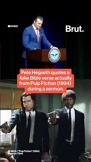Hegseth quotes a fake Bible verse actually from Pulp Fiction during a sermon.