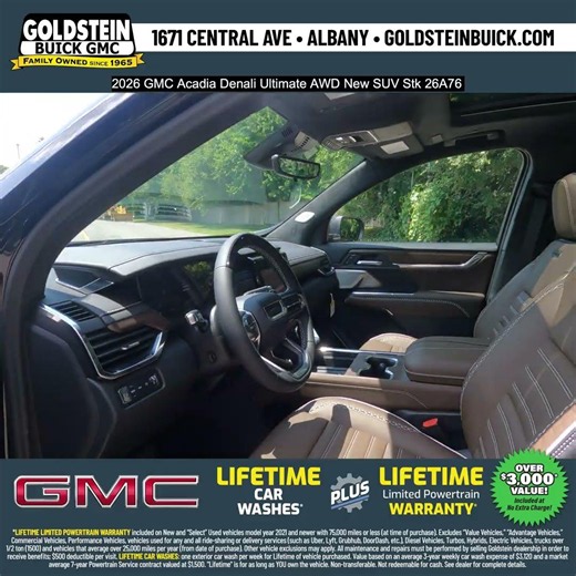2026 GMC Acadia Denali Ultimate AWD New SUV Stk 26A76