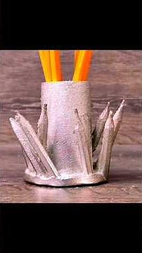 🔥 Creative Metal Pencil Holder: Sand Casting DIY! 🔥#MetalCasting #PencilHolder #DIY #SandCasting