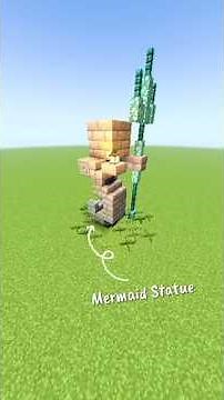 Easy to build Mermaid Statue in Minecraft !! #shorts #minecrafthindi #ytshorts #minecraft #build