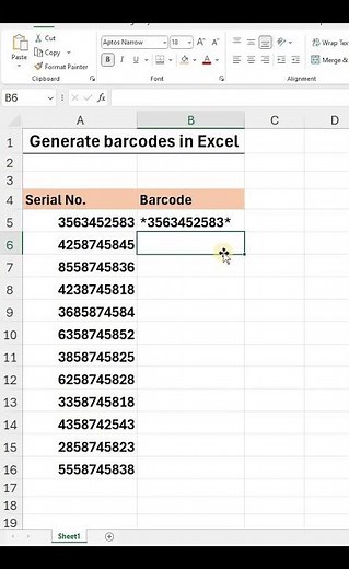 ✅Generate Barcode In Excel |Must Watch💯😱 #excel #office #spreadsheet