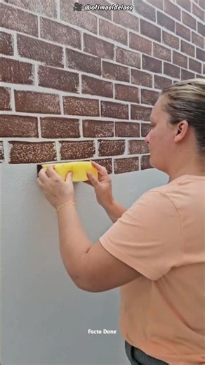 DIY Brick Wall Hack Using a Sponge | Easy Home Makeover! 😱 #shorts