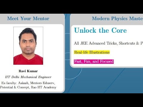 Modern Physics JEE Advanced,JEE Mains & NEET | Class 12 Physics | Lecture [2/Part 1]