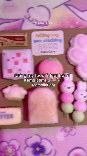 rating my food fidget board items compilation 🧈 #fidgets #fidgetboard #asmr #squishy #diy