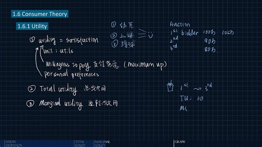 微观 1.6.1 Consumer Theory - Utility