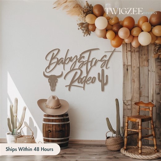 Baby’s First Rodeo Sign | Western Baby Shower Decor | Cowboy Baby Shower Sign | First Rodeo Party Backdrop | Western Birthday Decor - Etsy