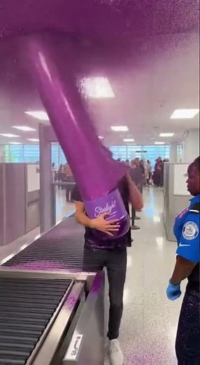 🚨 AIRPORT SECURITY DISASTER 5 Gallon Glitter Bomb Explodes! 😱✨