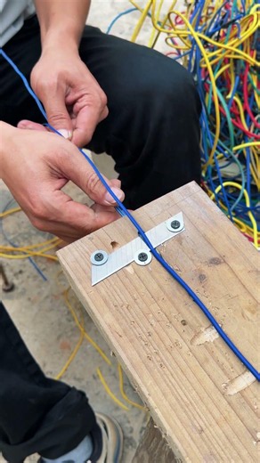 Cutter on wood for stripping cables #shorts