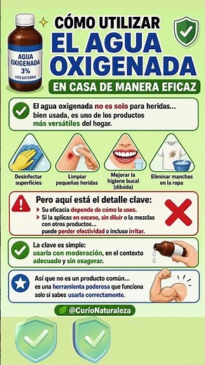 Utilicemos correctamente el agua oxigenada #bienestar #curionaturaleza #aguaoxigenada