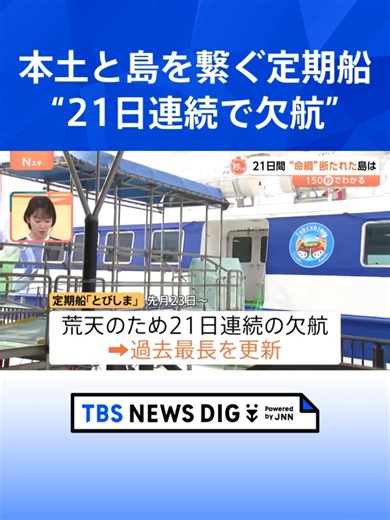 本土と島をつなぐ船の欠航に影響する影