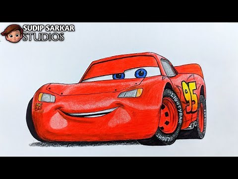 How to draw Lightning Mcqueen - Easy step-by-step drawing lessons