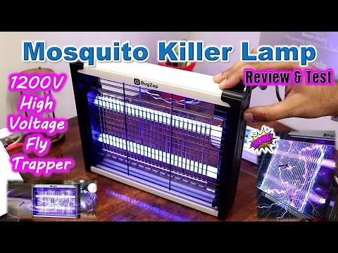 Fly Trapper 1200V High Voltage BugZap | Mosquito Killer Lamp Review Test | Insect Killing | Portable