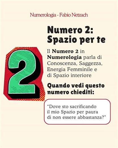 NUMERO 2: SPAZIO PER TE