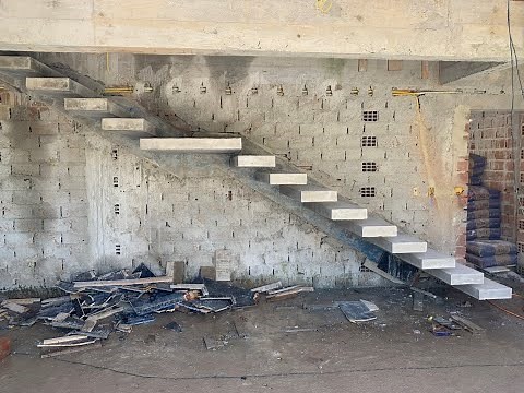 Passo a Passo de Como Construir Escada Flutuante Moderna do Zero - Completo