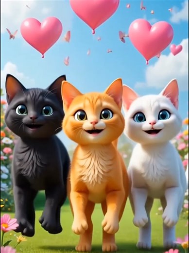 Cute Cats Animals Black , Brown & White🤓 #creatorsearchinsights #cartoons #nostalgia #kidscartoons #animationfun