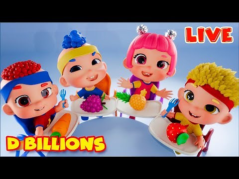 LIVE - D Billions Fun Educational Songs for Kids | Eat Healthy, Feel Happy! with Baby DB