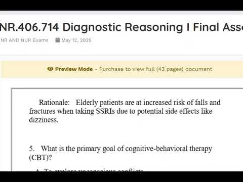 NR.406.714 Diagnostic Reasoning I Final Assessment (Qns & Ans) 2026