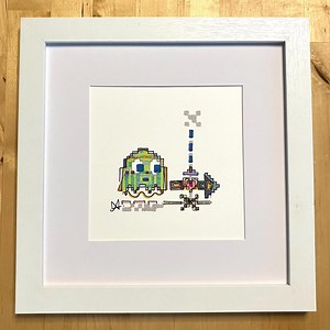 Pac-man Chasing Heart Pixel Art: Hand-drawn Framed Illustration | Pixeltangle - Etsy