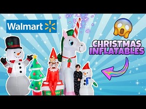 Did We Break New Christmas Inflatable Elf On A Shelf? Giant Unicorn Blow up Walmart Decorations 2019