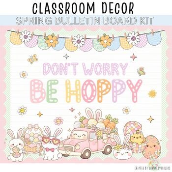 Easter Bulletin Board, April Classroom Decor, Spring Decorations
