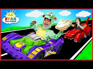 Ryan BECOMES A DRAGON with Hot Wheels Osmo MindRacers! Family Fun Loser gets Pie in the face! - Videos For Kids