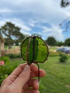 Barrel Cactus/succulent Stained Glass, 3D, Handmade - Etsy