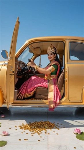 Maa Lakshmi Ki Sone Wali Car 🚗✨ | Jai Maa Lakshmi 🙏|#shorts #aivideo